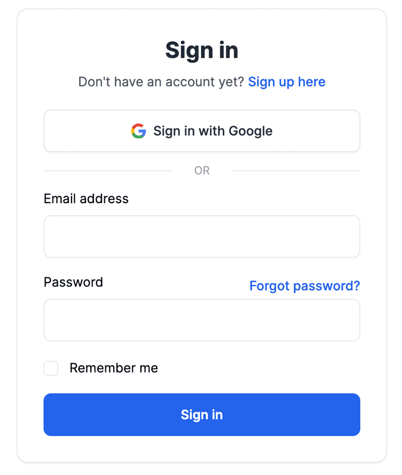 Sign in component